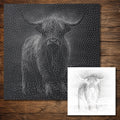 Highland Cow reusable Mylar stencil