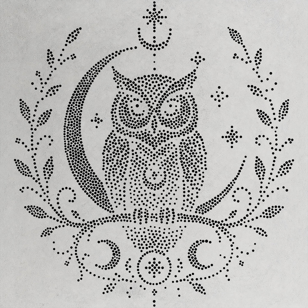 Celestial Owl reusable Mylar stencil