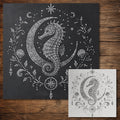 Celestial Seahorse reusable Mylar stencil