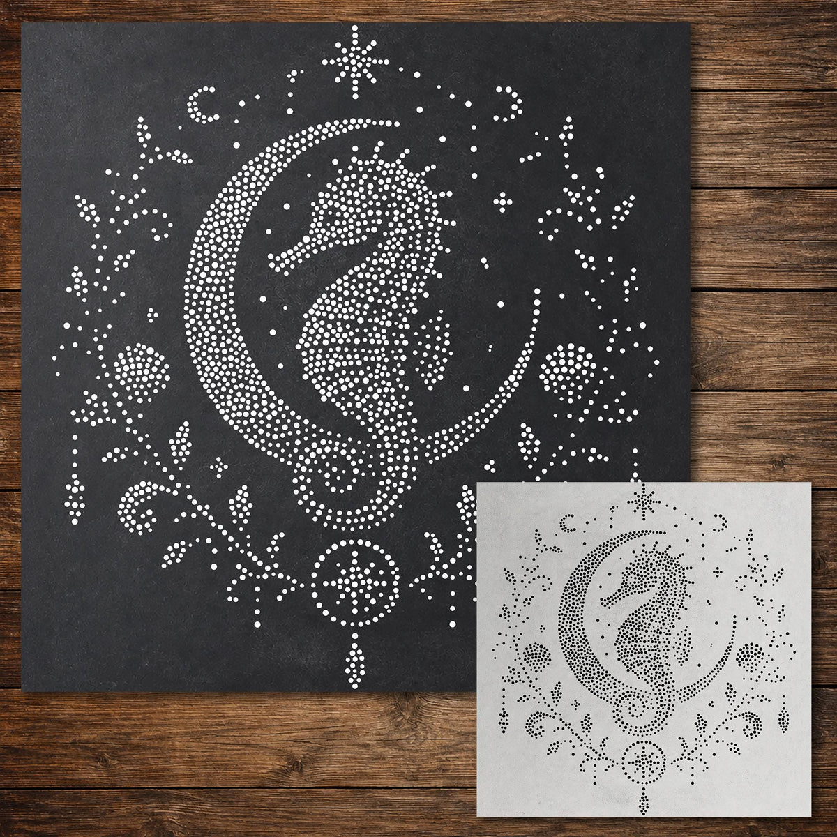 Celestial Seahorse reusable Mylar stencil