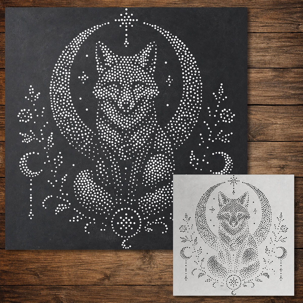 Celestial Fox reusable Mylar stencil