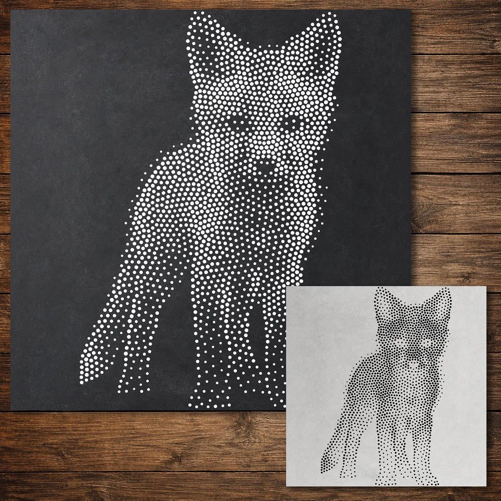 Realistic Fox Cub reusable Mylar stencil