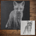 Realistic Fox Cub reusable Mylar stencil