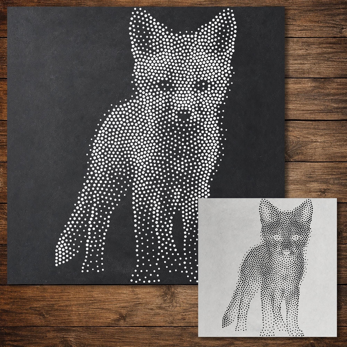 Realistic Fox Cub reusable Mylar stencil