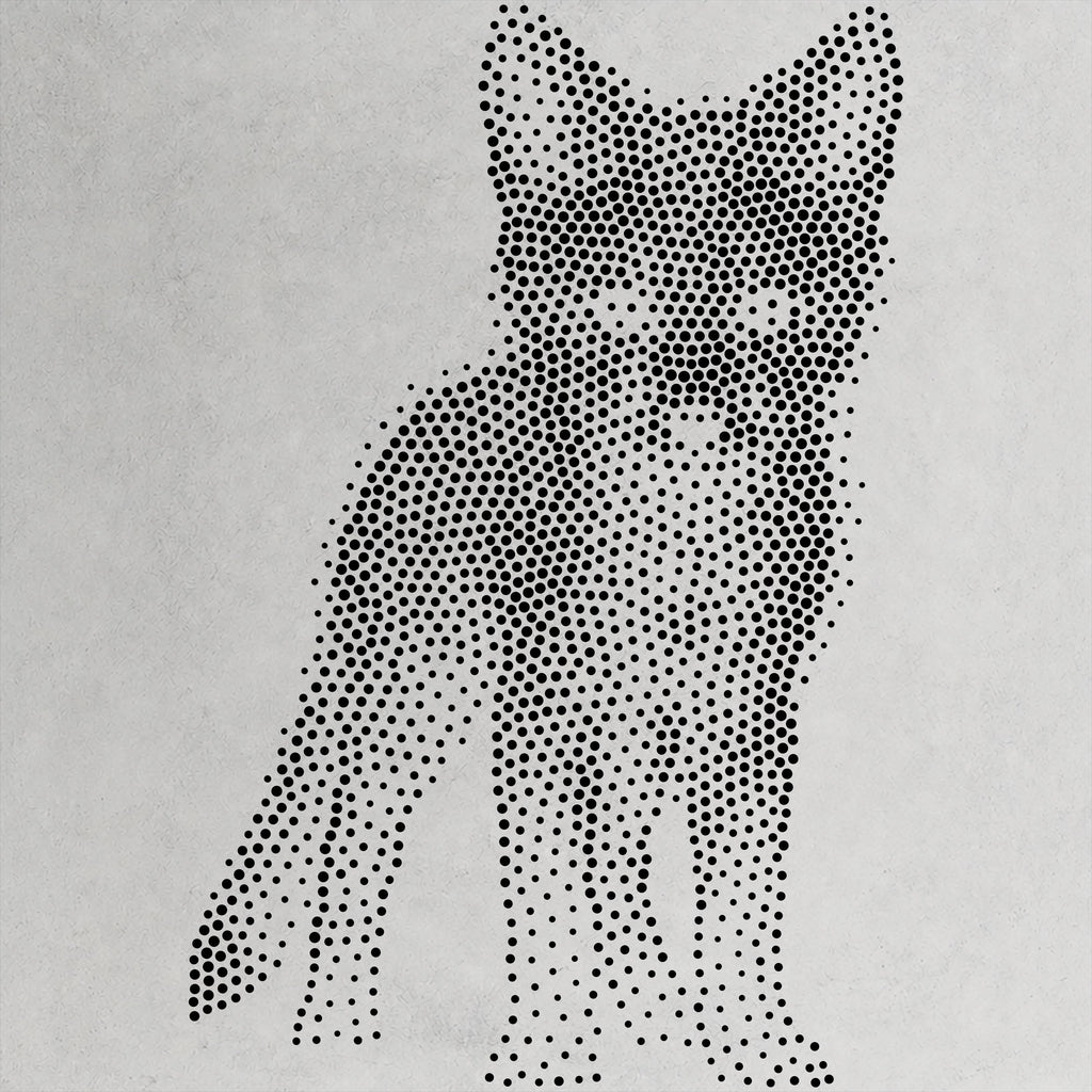 Realistic Fox Cub reusable Mylar stencil