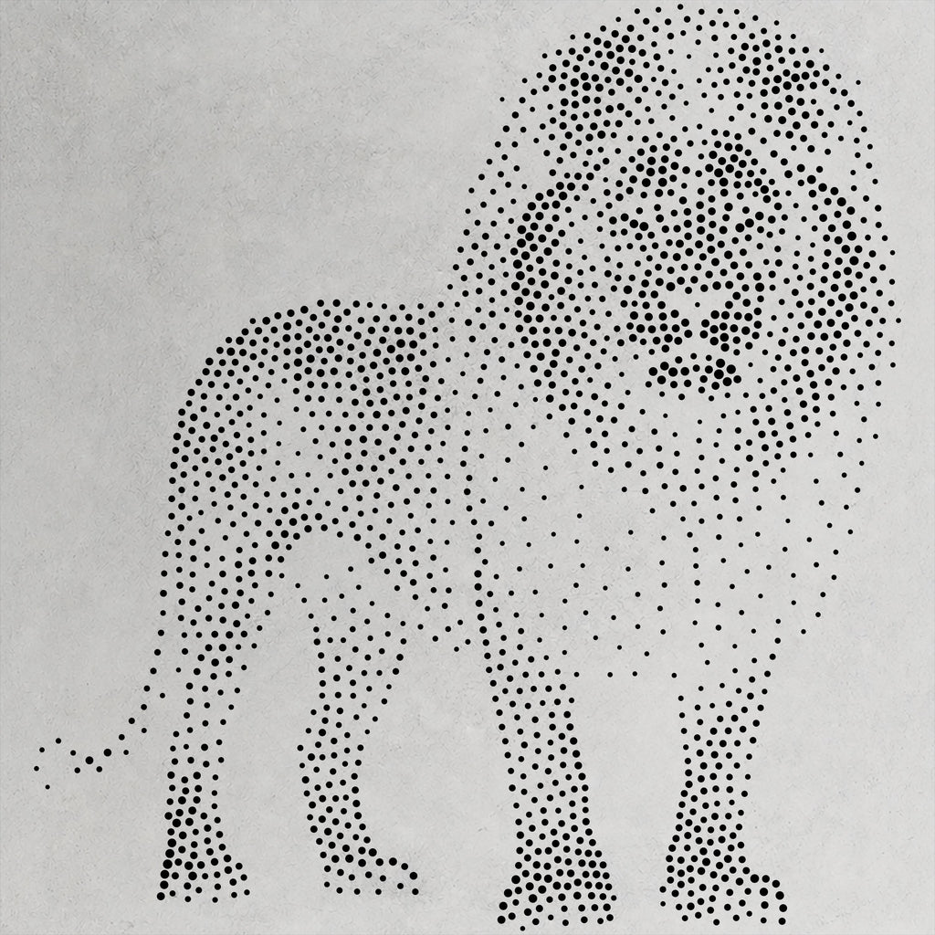 Realistic Lion reusable Mylar stencil