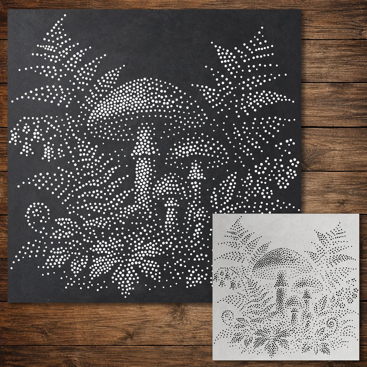 Fly Agaric Mushroom Forrest Floor reusable Mylar stencil
