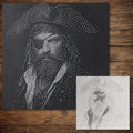 Pirate Face Portrait #1 reusable Mylar stencil