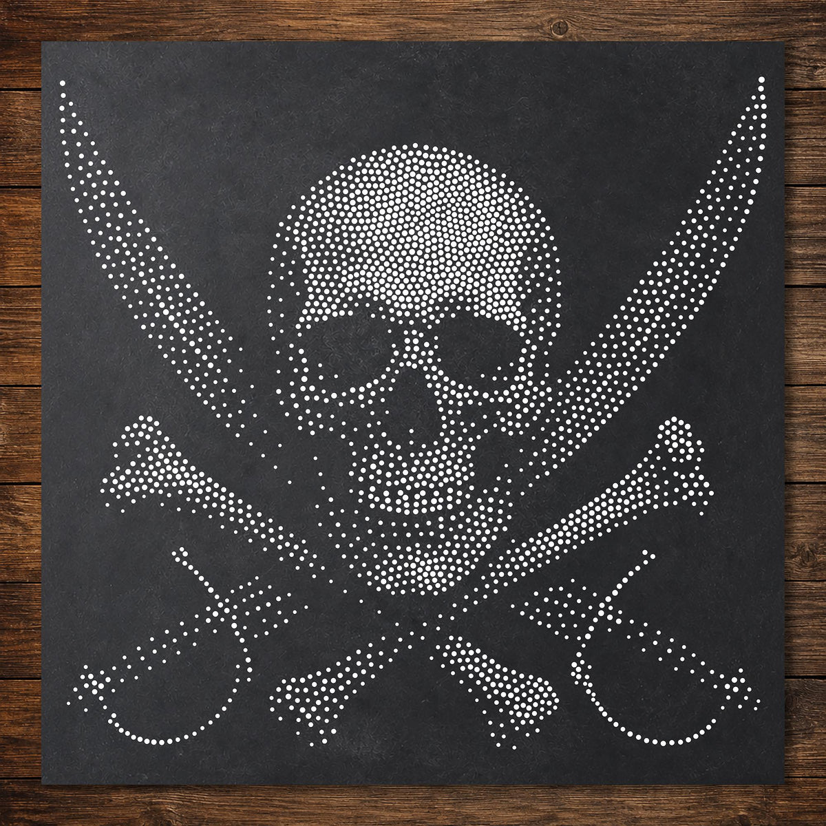 Skull & Crossbones with Swords reusable Mylar stencil