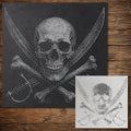 Skull & Crossbones with Swords reusable Mylar stencil