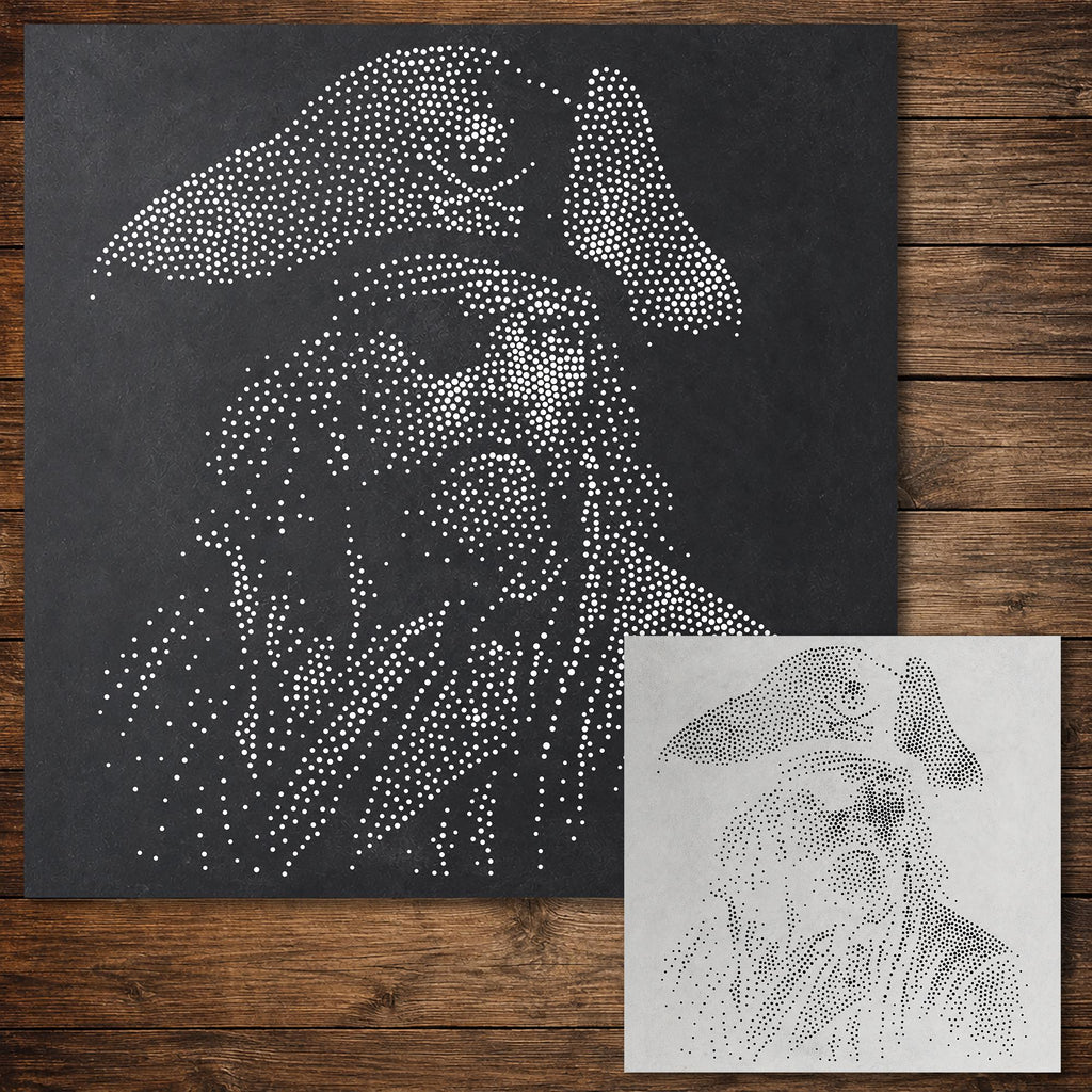 Pirate Face Portrait reusable Mylar stencil
