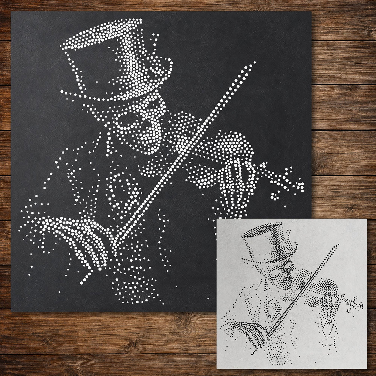Skeleton Violinist Halloween reusable Mylar stencil
