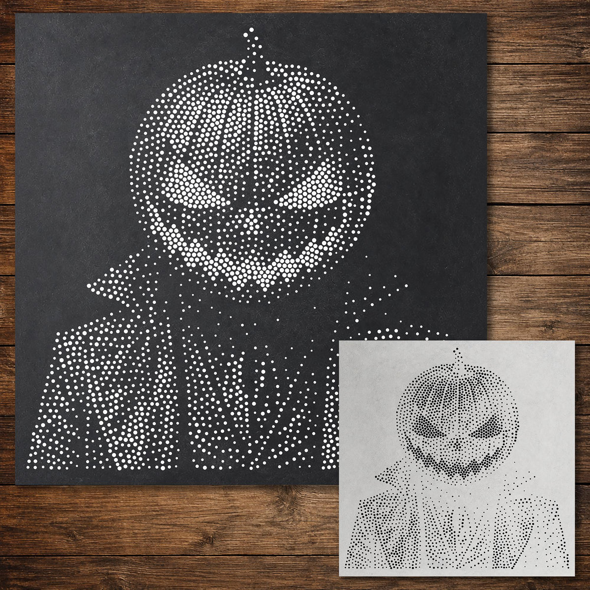 Pumpkin Head Man Halloween reusable Mylar stencil