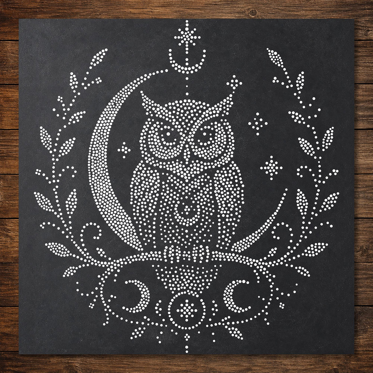 Celestial Owl reusable Mylar stencil