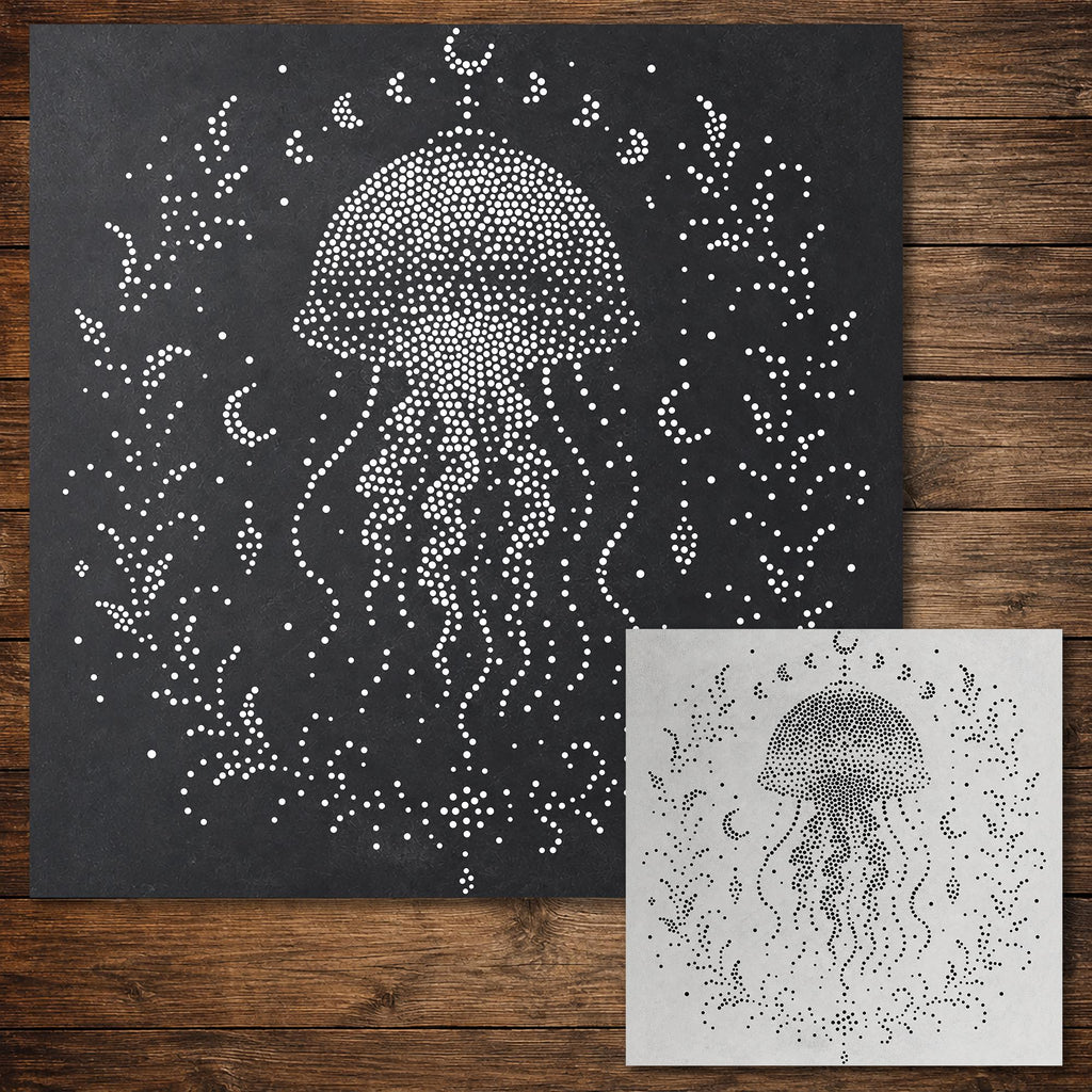 Cosmic Jellyfish reusable Mylar stencil