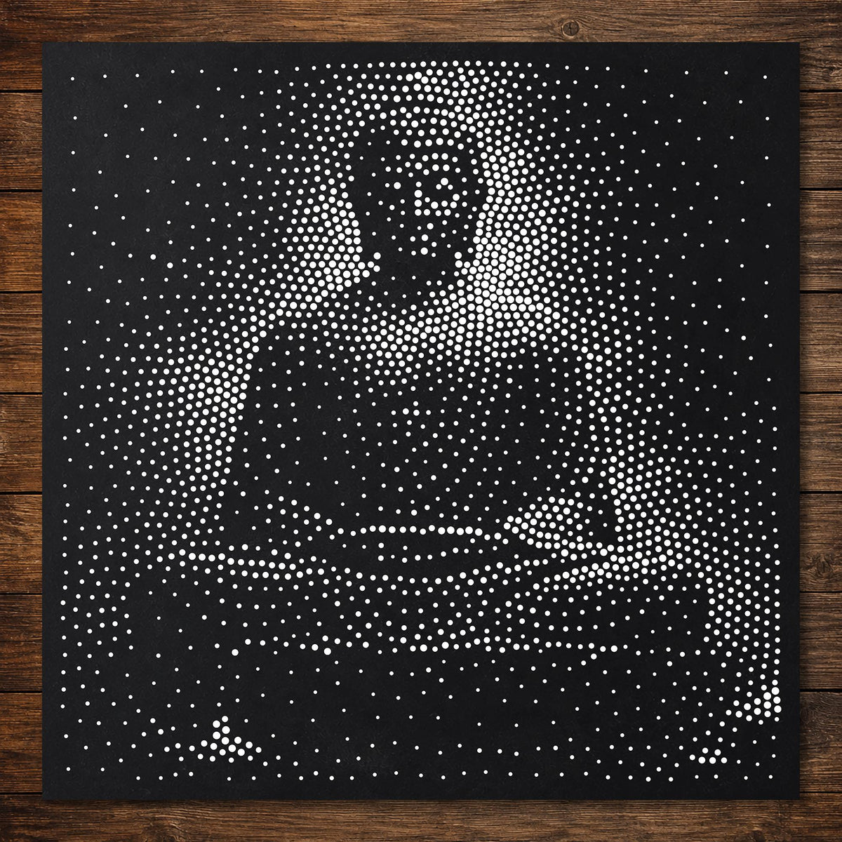 Buddha in Misty Meditation reusable Mylar stencil
