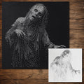 Creepy Zombie Stipple Art Halloween reusable Mylar stencil