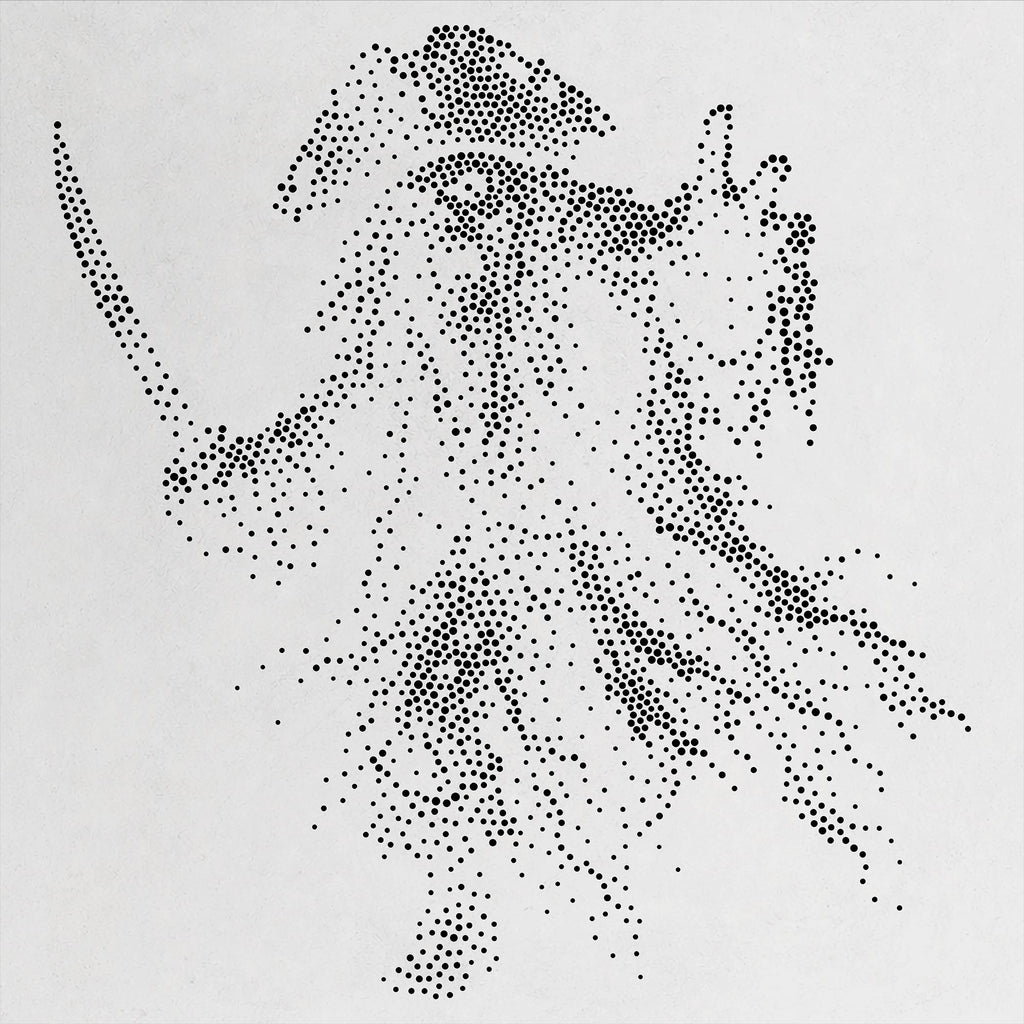 Undead Pirate Ghost Stipple Art Halloween reusable Mylar stencil