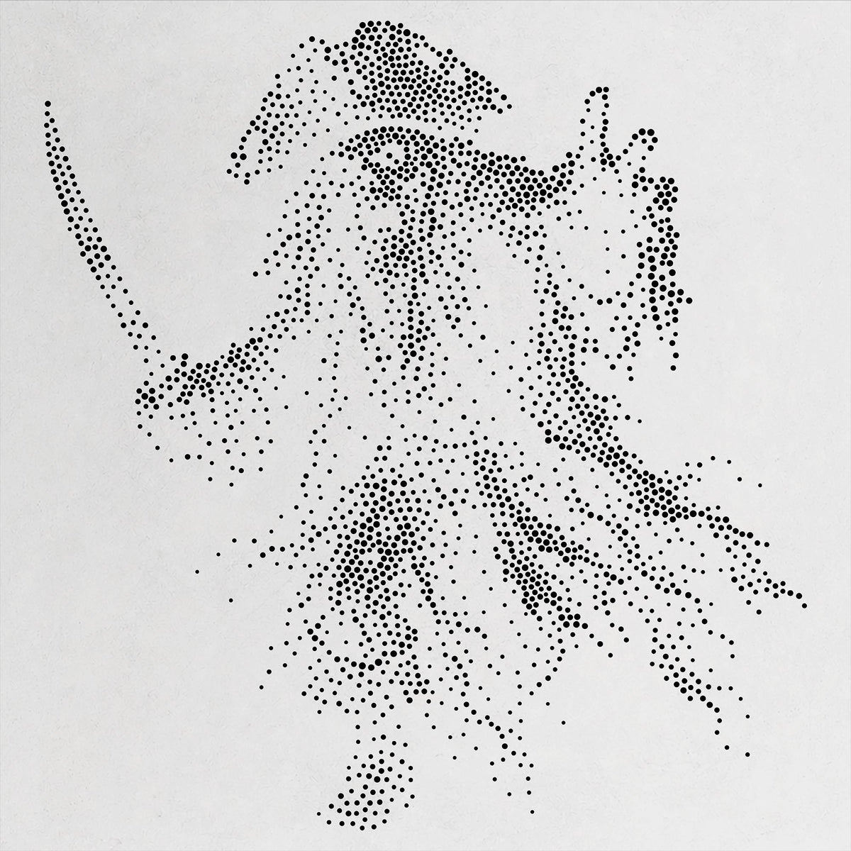 Undead Pirate Ghost Stipple Art Halloween reusable Mylar stencil