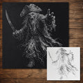 Undead Pirate Ghost Stipple Art Halloween reusable Mylar stencil