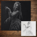 Victorian Lady Ghost Stipple Art Halloween reusable Mylar stencil