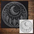 Moonlit Dreamcatcher Medallion reusable Mylar stencil