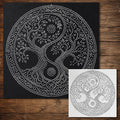 Intricate Yin Yang Tree Medallion reusable Mylar stencil