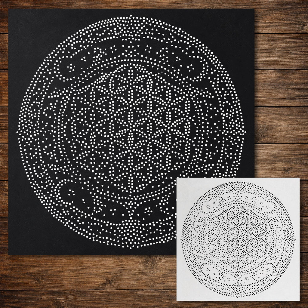 Sacred Geometry Flower Medallion reusable Mylar stencil