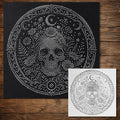 Wildflower Skull Medallion reusable Mylar stencil