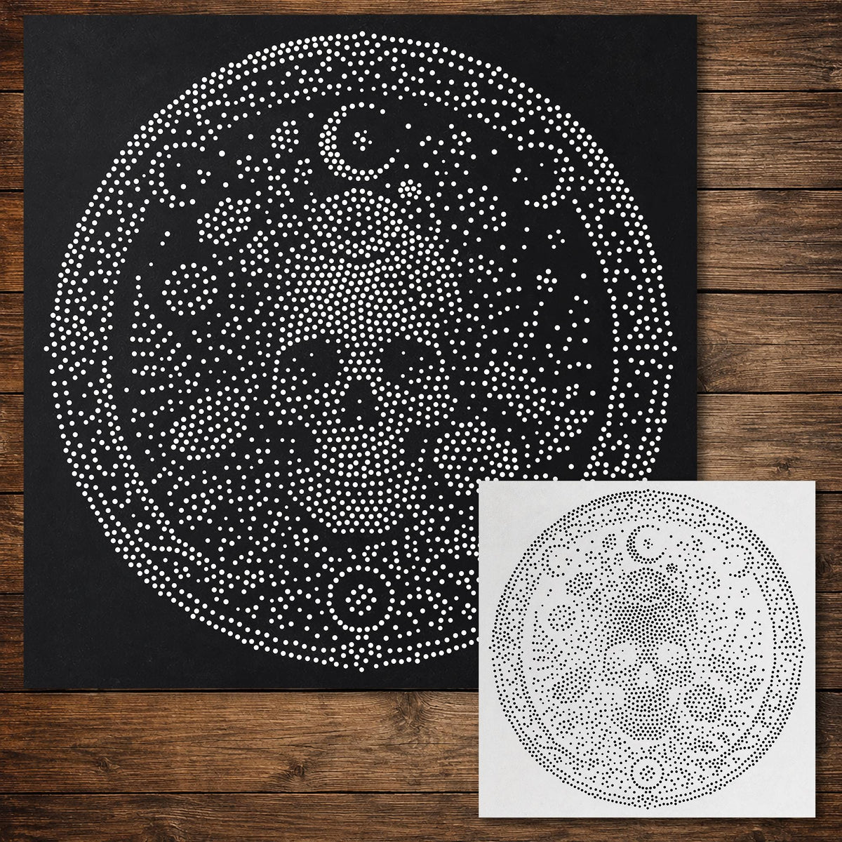 Wildflower Skull Medallion reusable Mylar stencil