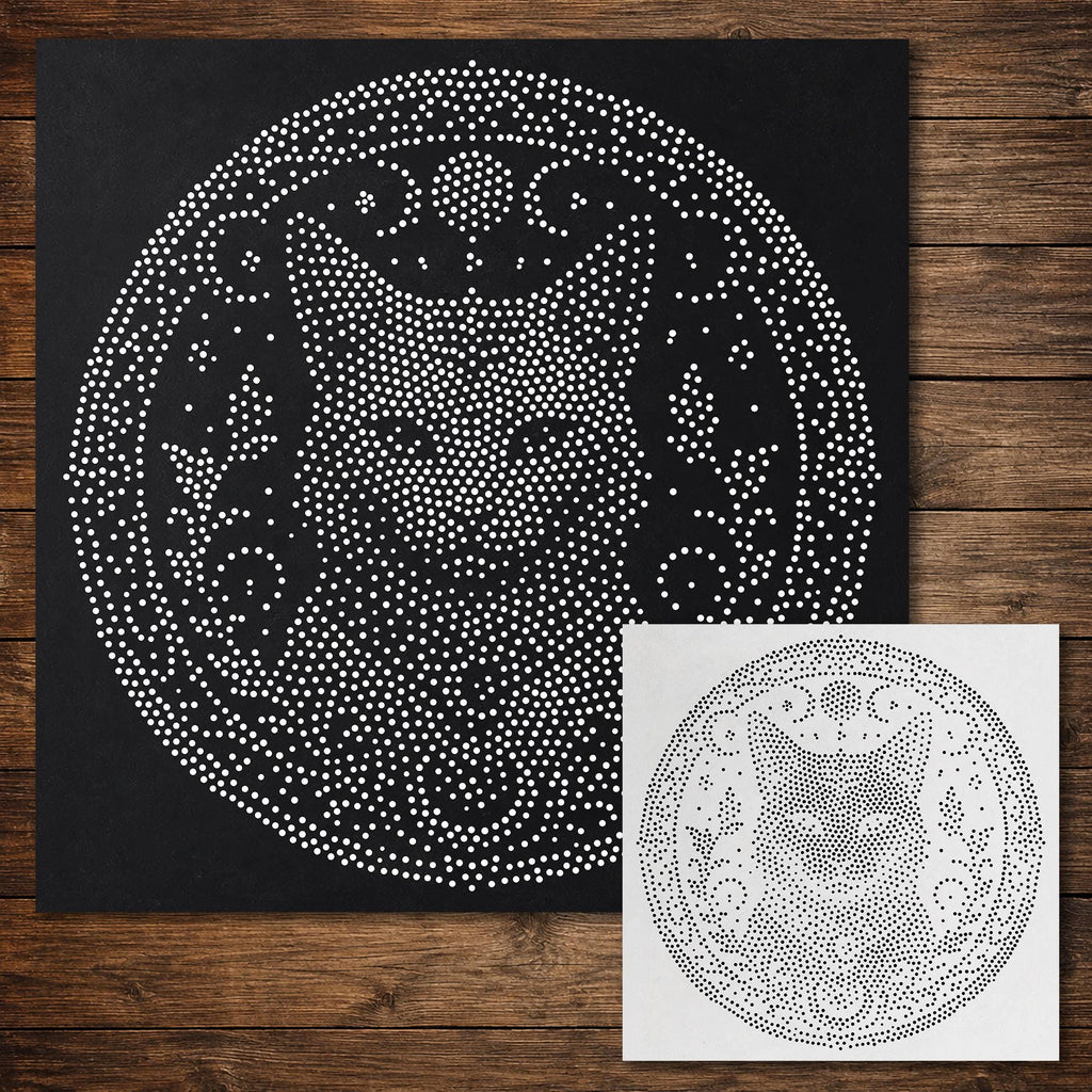 Celestial Cat Medallion reusable Mylar stencil