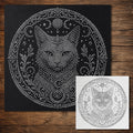 Celestial Cat Medallion reusable Mylar stencil