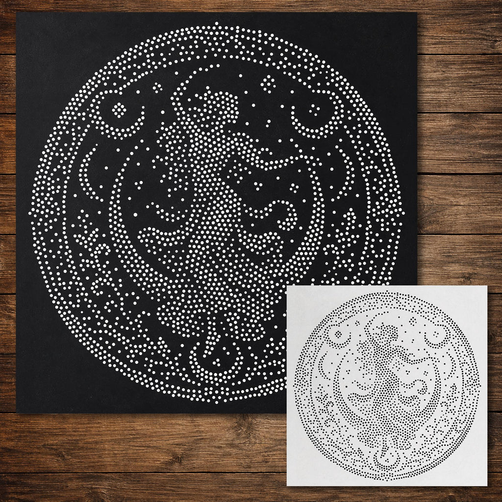 Dancing Woman Medallion reusable Mylar stencil