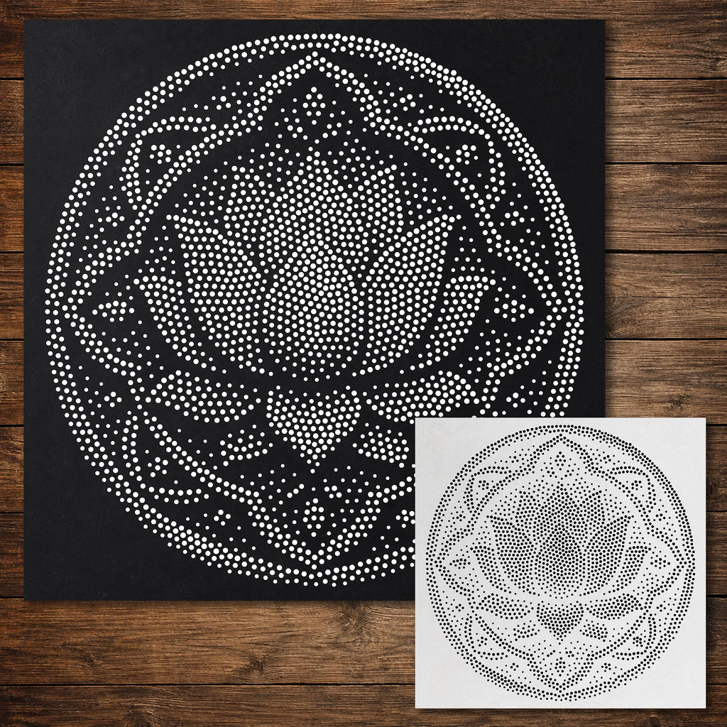 Lotus Flower Mandala reusable Mylar stencil