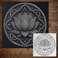 Lotus Flower Mandala reusable Mylar stencil