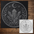 Celestial Crystal Medallion reusable Mylar stencil