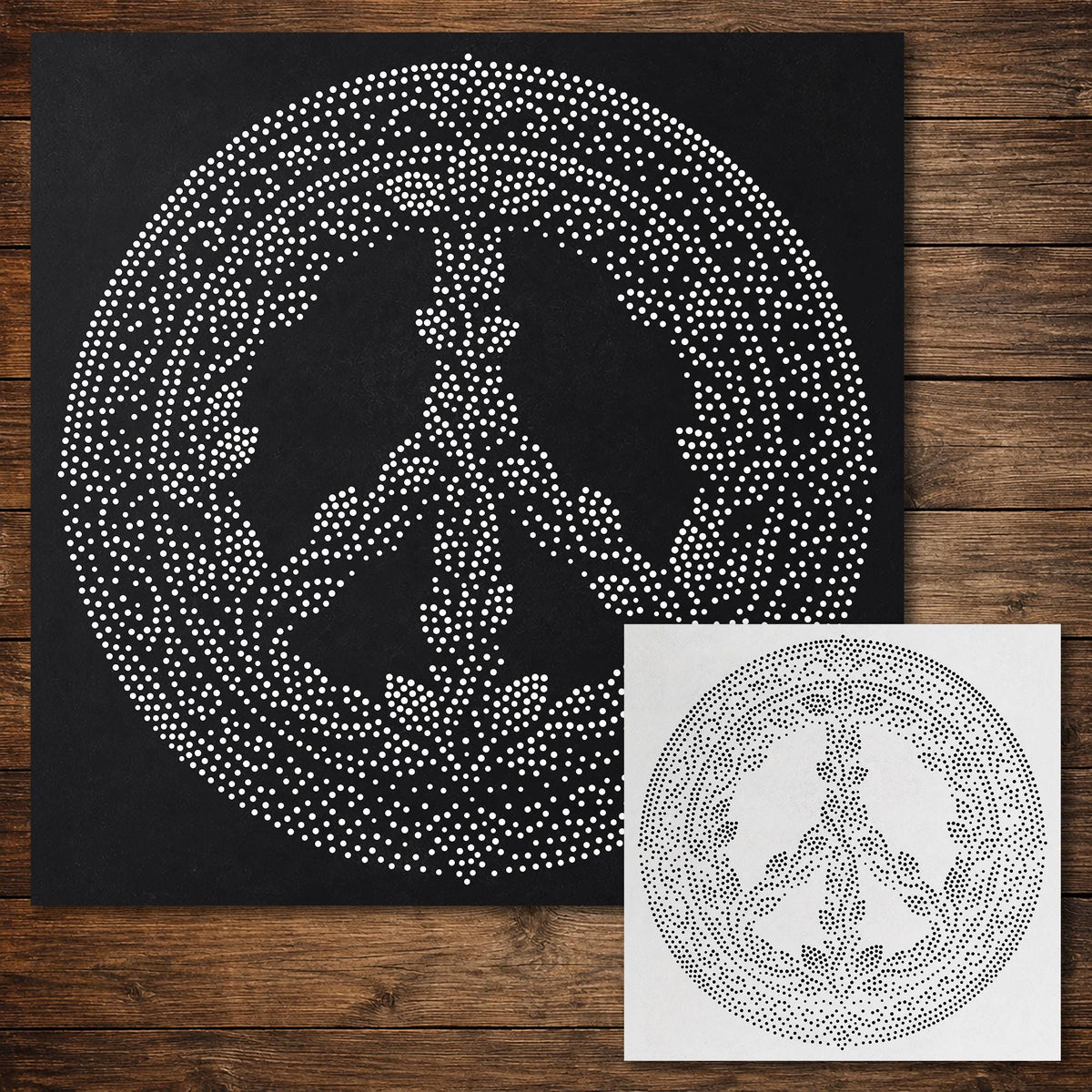 Peace Symbol Medallion reusable Mylar stencil