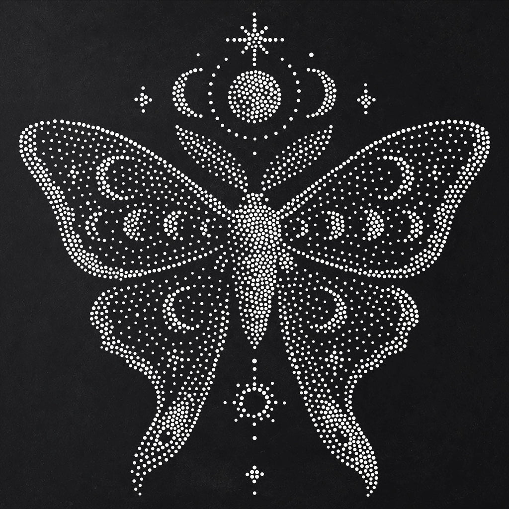 Celestial Moth reusable Mylar stencil