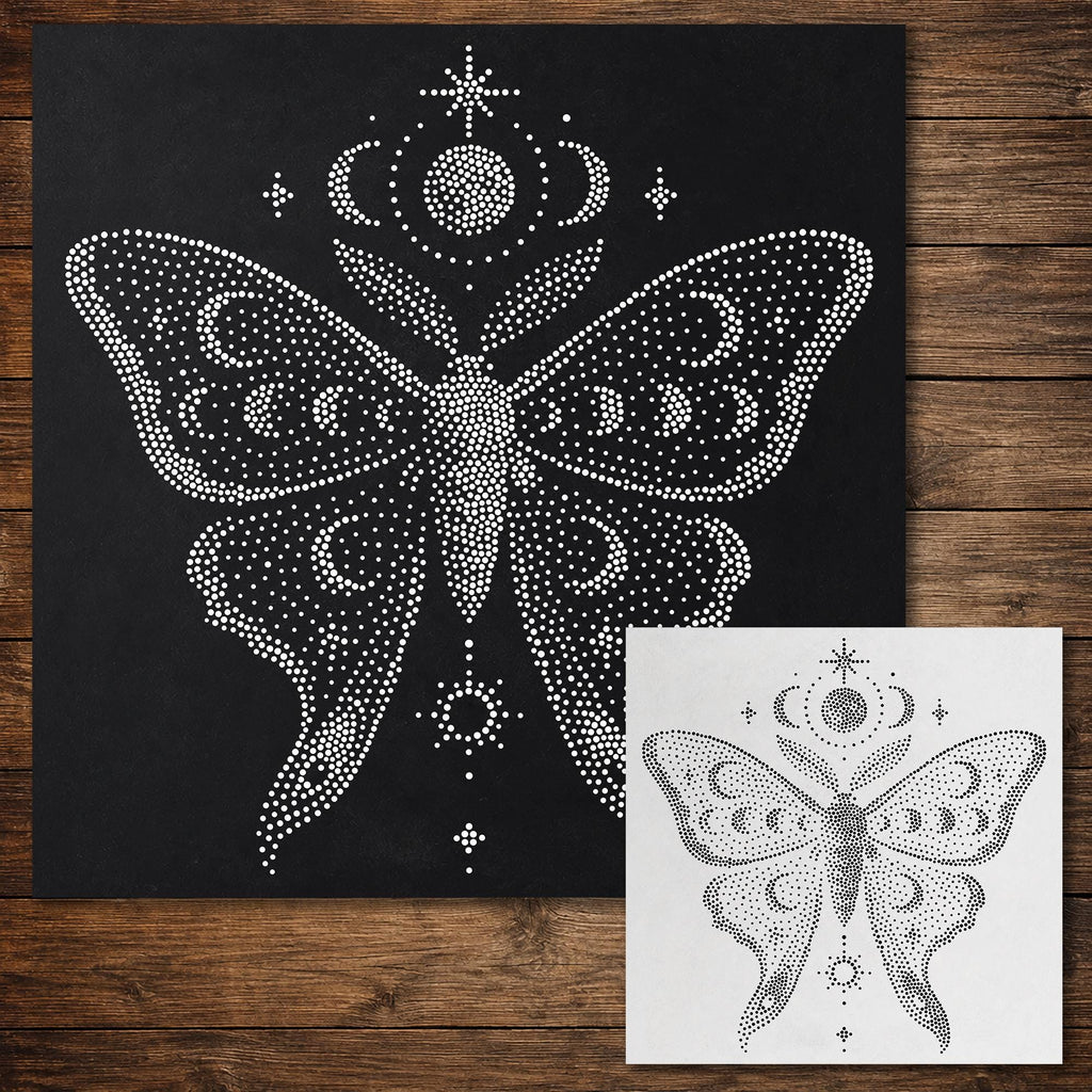 Celestial Moth reusable Mylar stencil