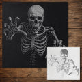 Skeleton Stipple Art Halloween reusable Mylar stencil