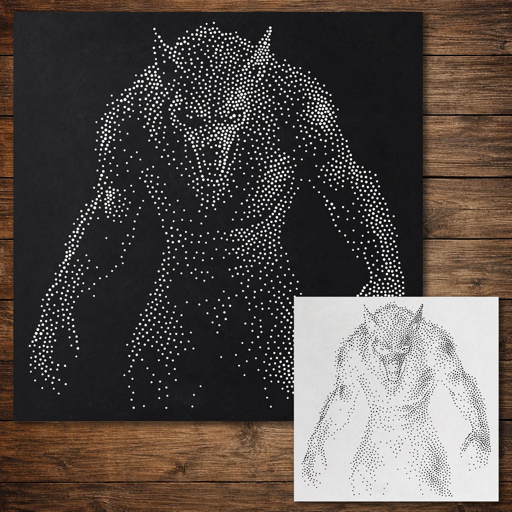 Werewolf Stipple Art Halloween reusable Mylar stencil