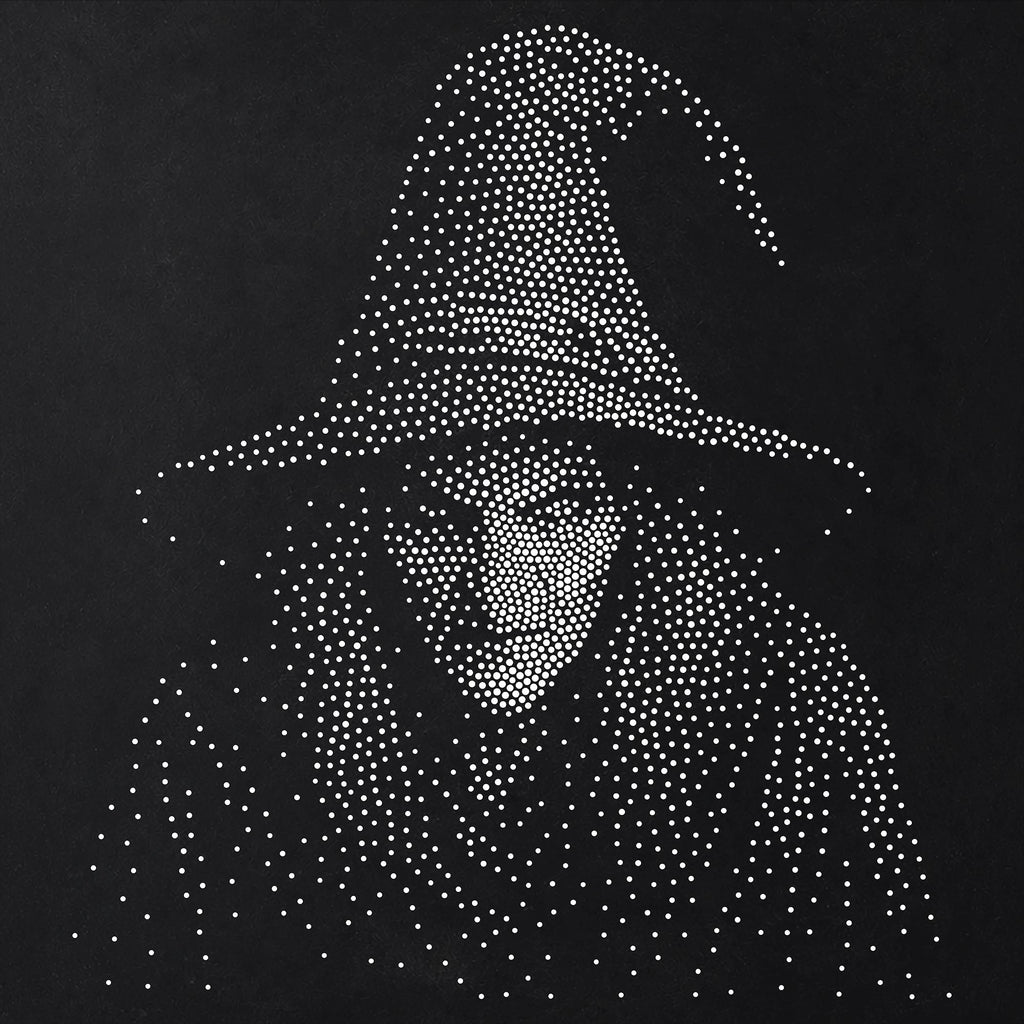 Witch Stipple Art Halloween reusable Mylar stencil