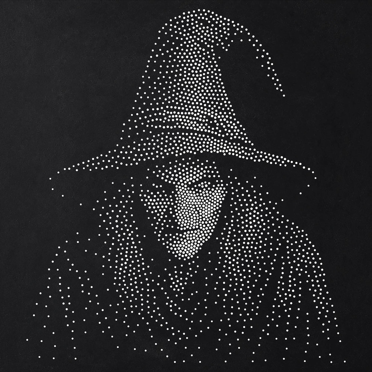 Witch Stipple Art Halloween reusable Mylar stencil