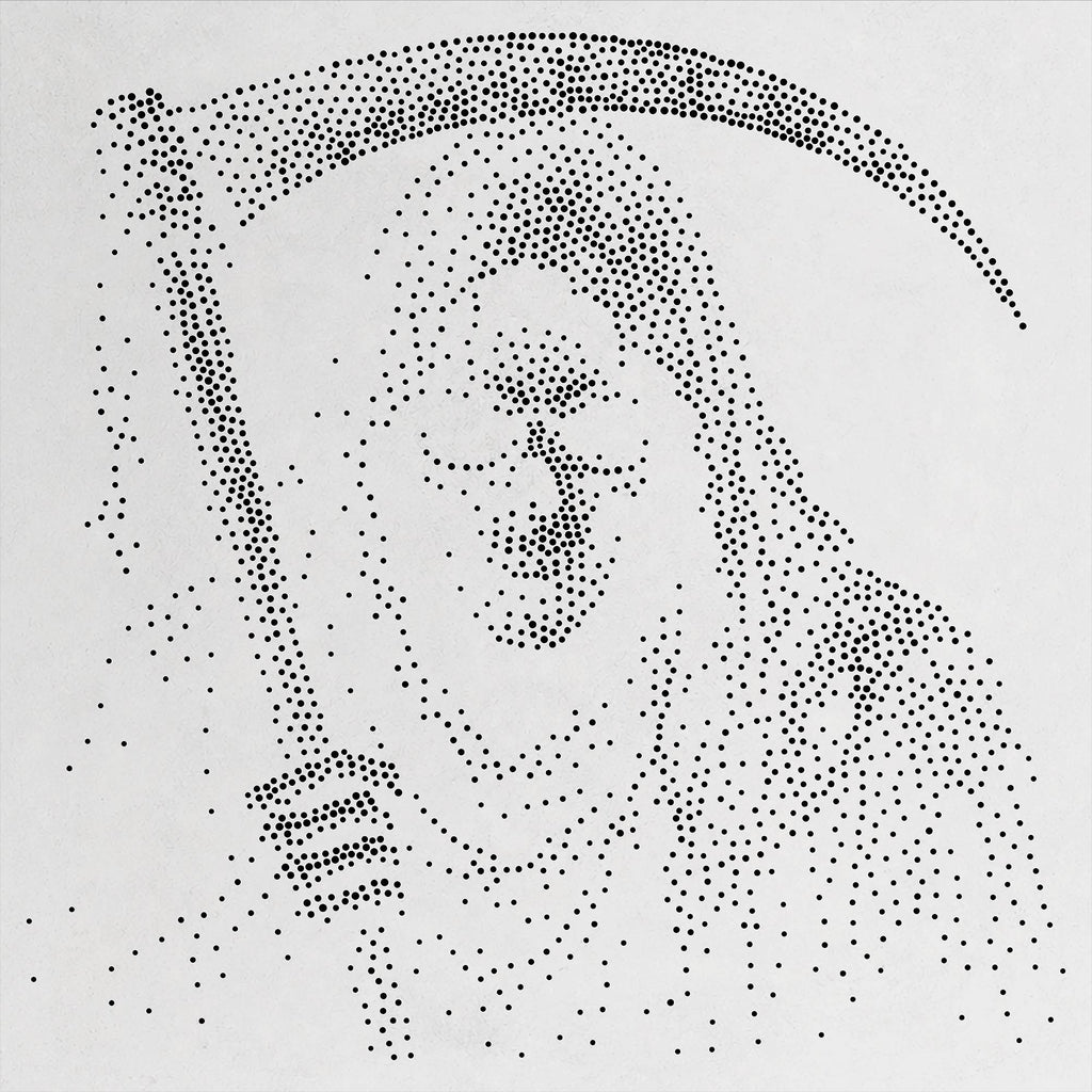Skeleton Grim Reaper Stipple Art Halloween reusable Mylar stencil