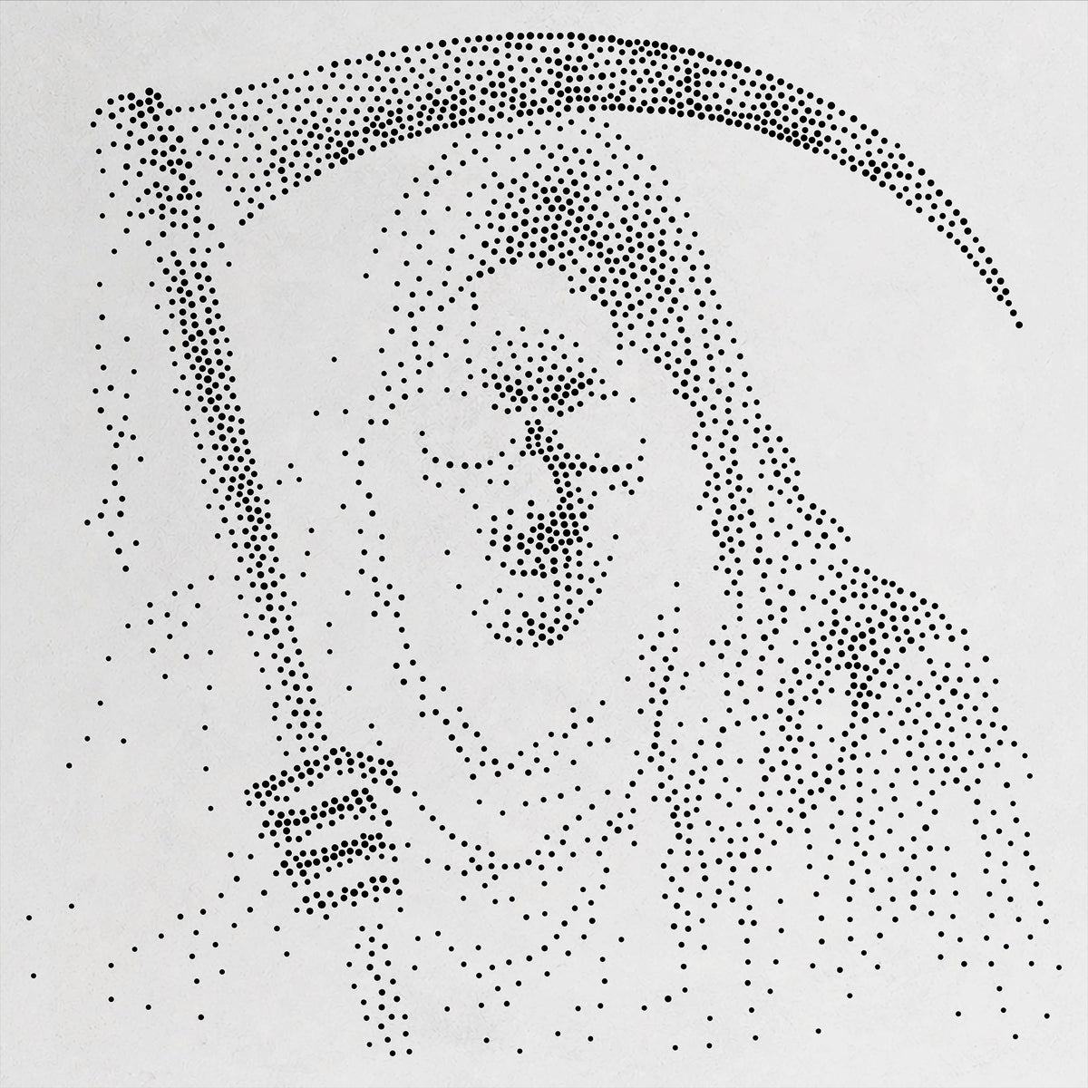 Skeleton Grim Reaper Stipple Art Halloween reusable Mylar stencil
