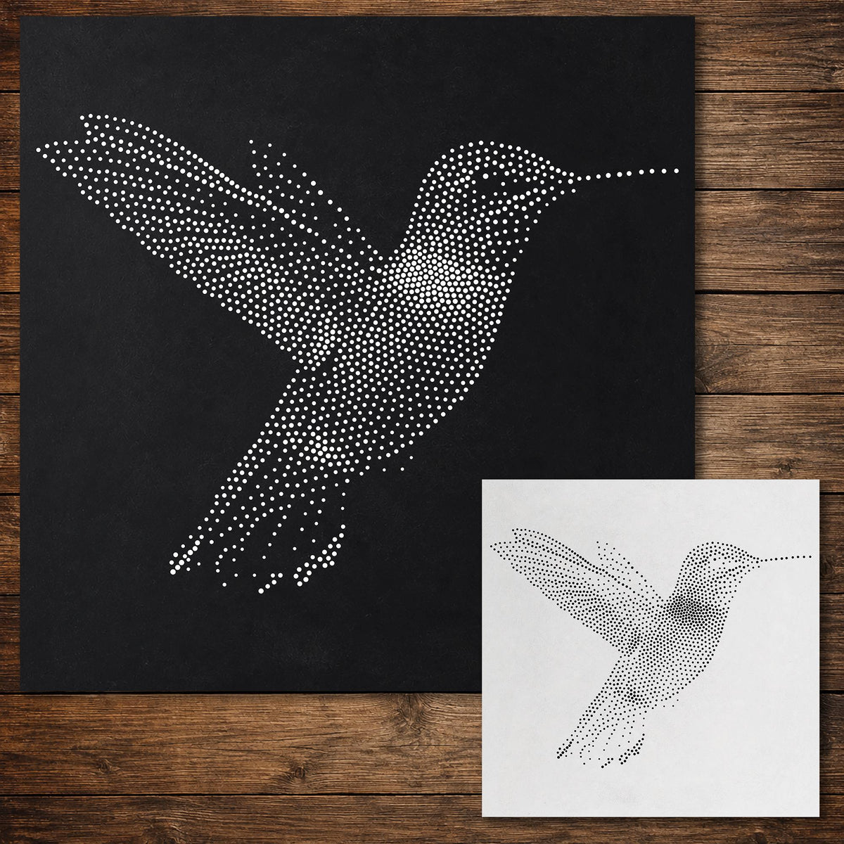Hummingbird reusable Mylar stencil