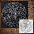 Wolf Mandala reusable Mylar stencil