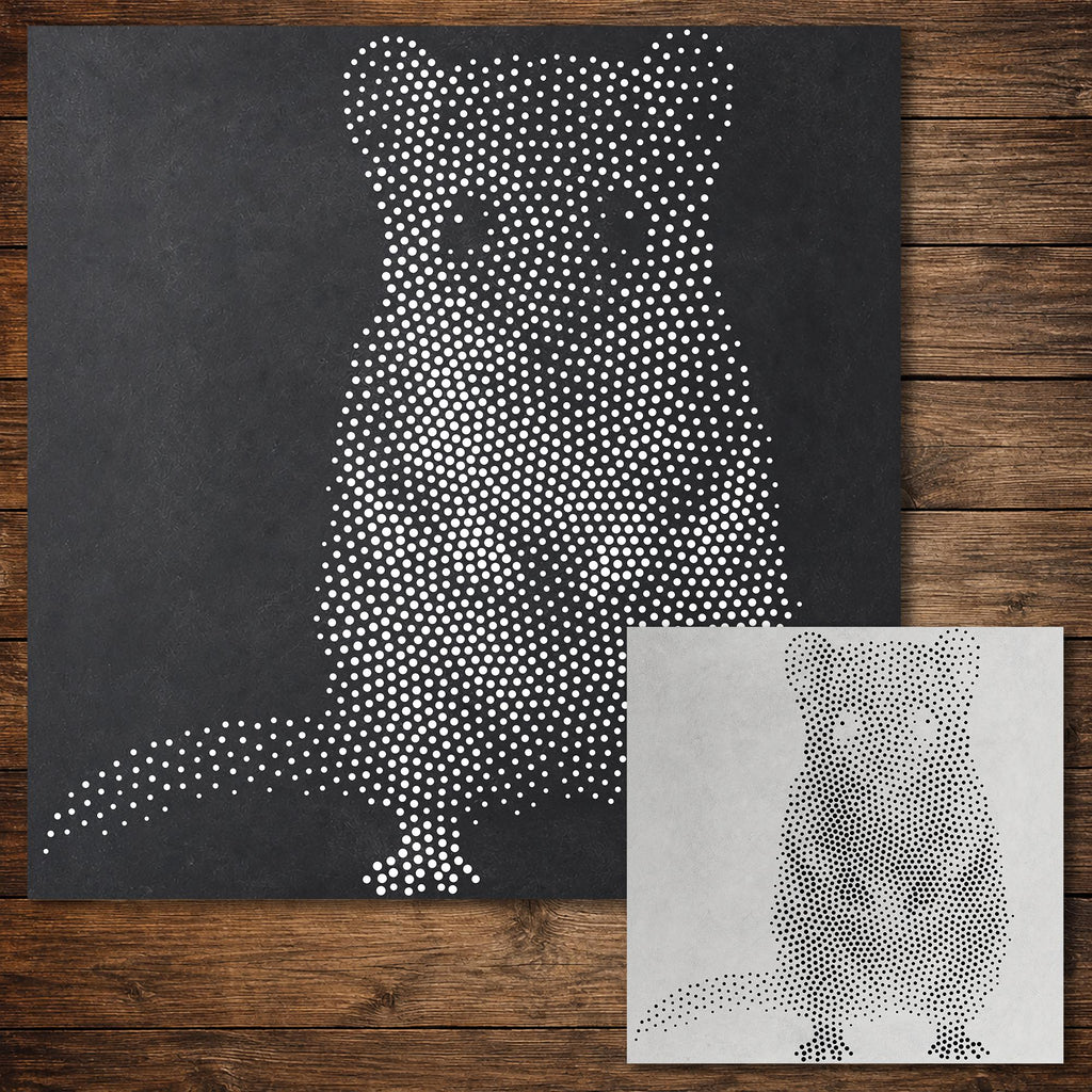 Realistic Dormouse reusable Mylar stencil