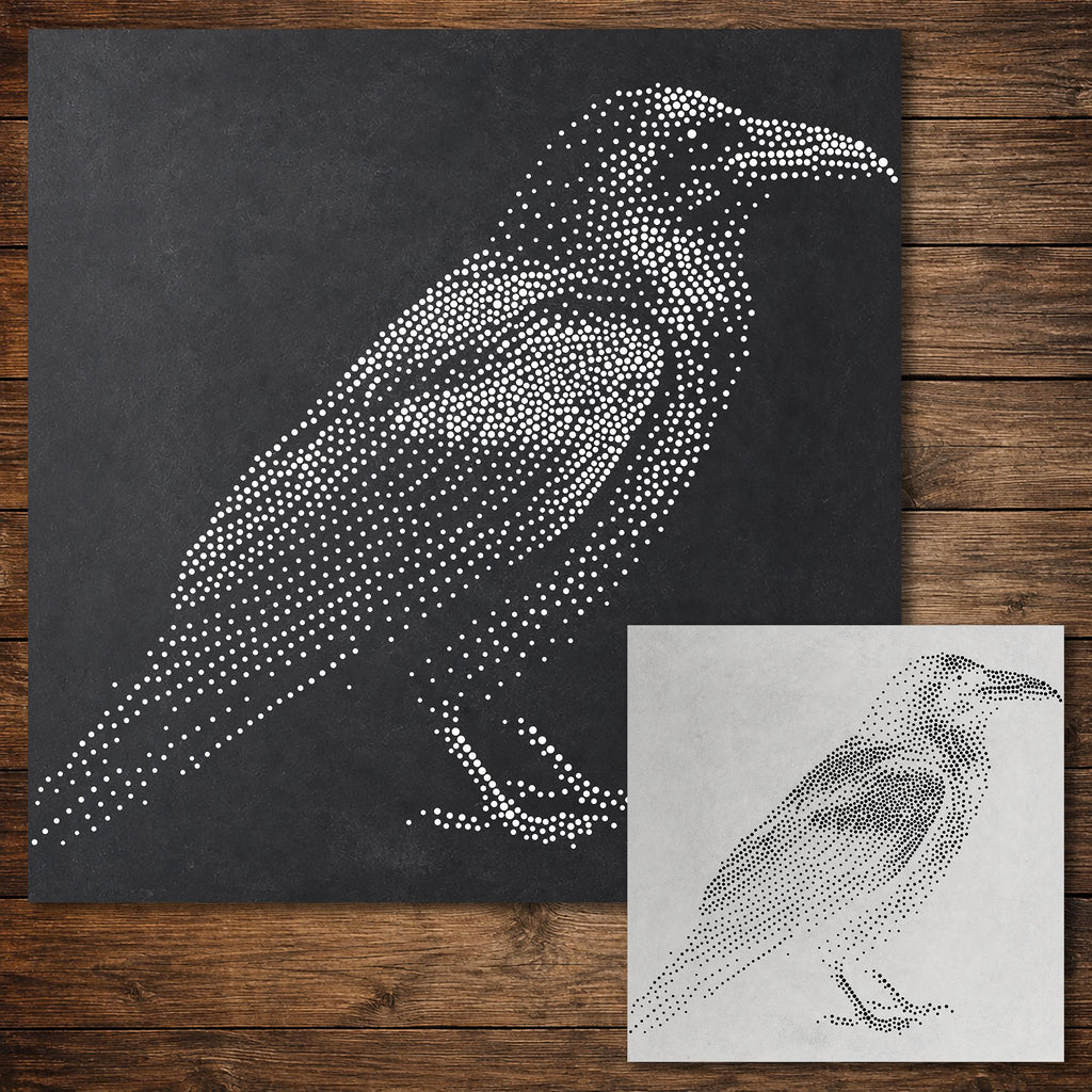 Realistic Raven reusable Mylar stencil