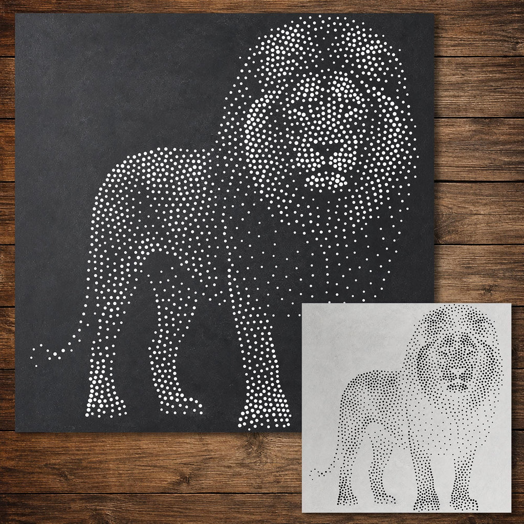 Realistic Lion reusable Mylar stencil